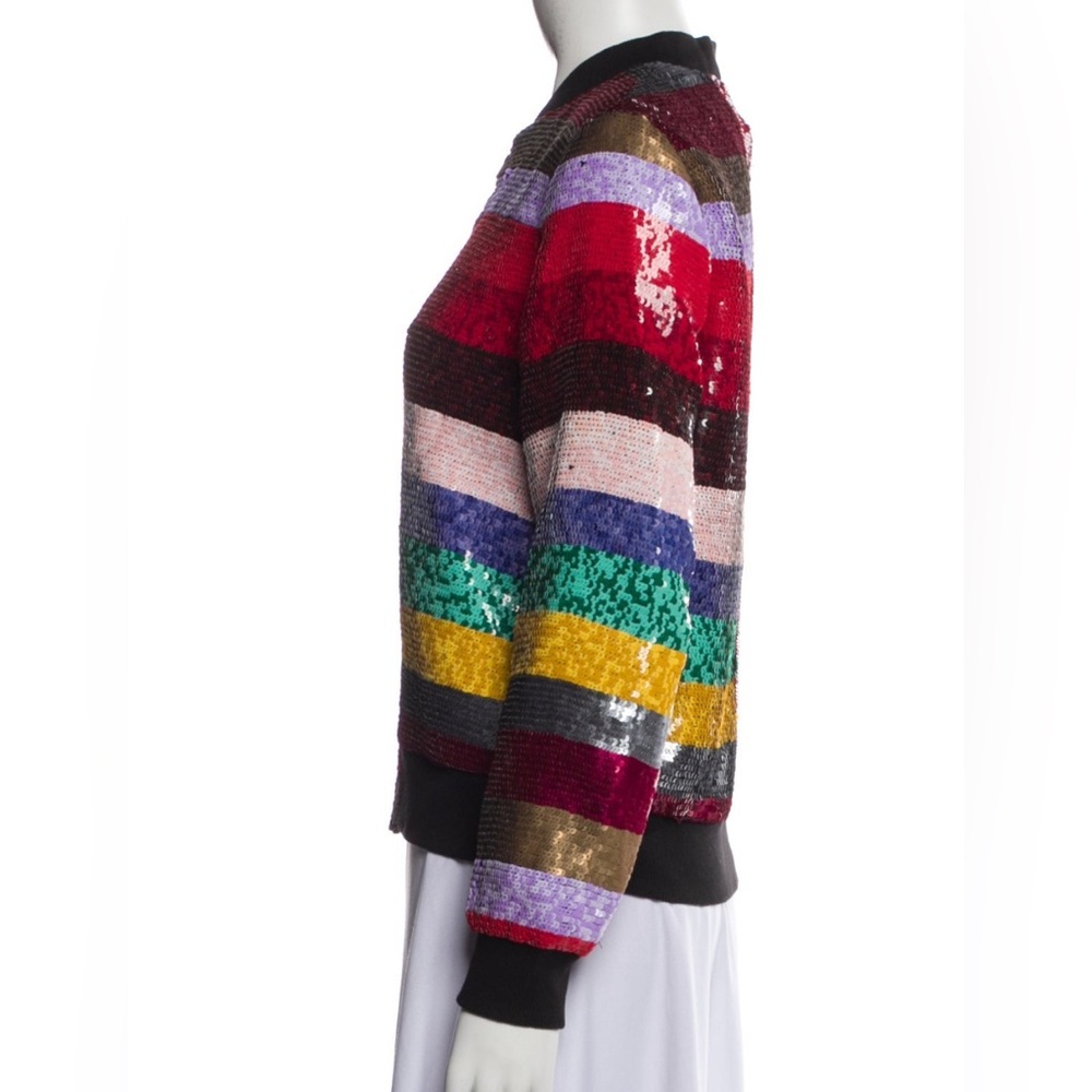 Alice + Olivia Women's Sequence Striped Multi Color Jacket Size Small - Picture 3 of 6